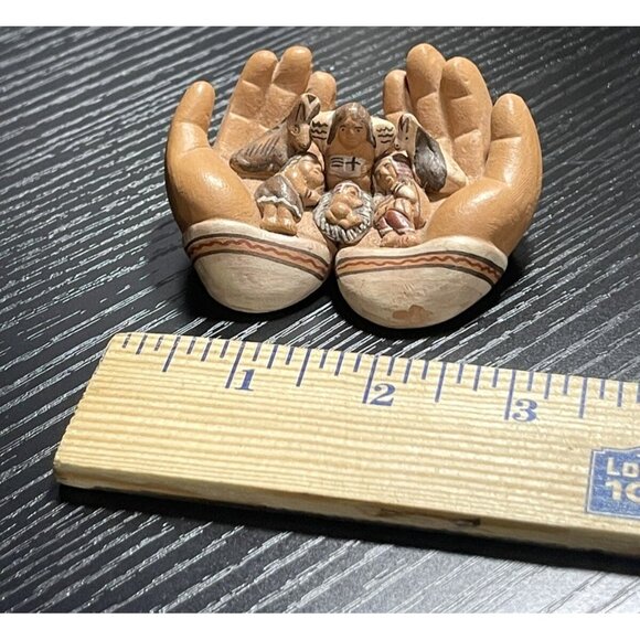 Handcrafted Clay Hands Nativity Scene Miniature Figurine - Picture 2 of 7